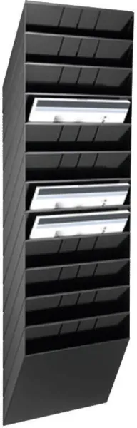 Bakkesystem m/12 rum sort A4 liggend formaat FLEXIBOXX