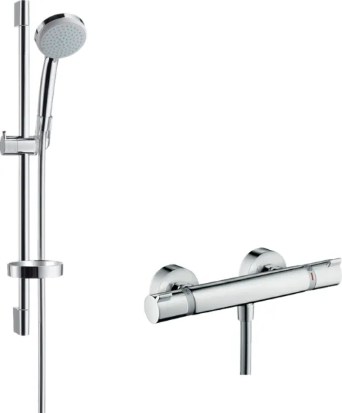 Hansgrohe Croma 100 doucheset met Ecostat Comfort douchekraan, chroom