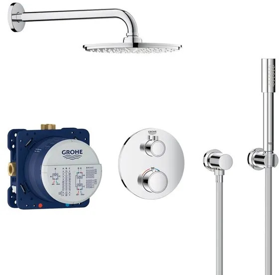 Grohe Grohtherm doucheset met Rainshower Cosmopolitan 210, chroom