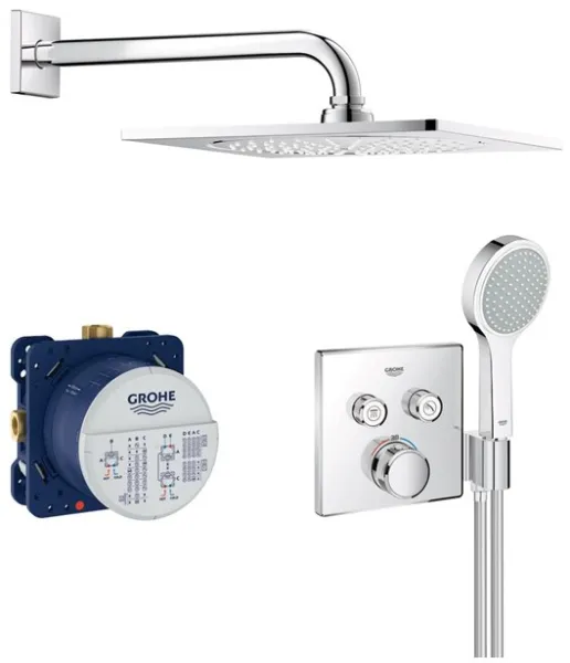 Grohe Grohtherm SmartControl Doucheset met regendouche, chroom