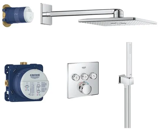 Grohe Grohtherm SmartControl doucheset met Rainshower SmartActive 310 Cube, chroom