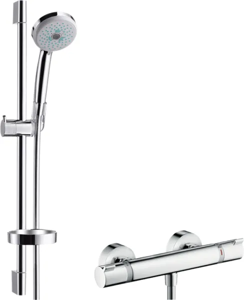 Hansgrohe Croma 100 doucheset met Ecostat Comfort douchekraan, chroom