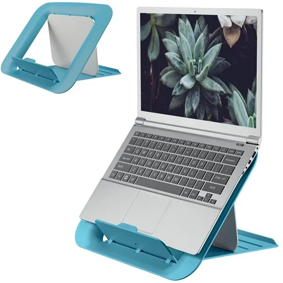 Leitz Ergo Cosy verstelbare laptopstandaard, 80% gerecycled plastic Rustig blauw