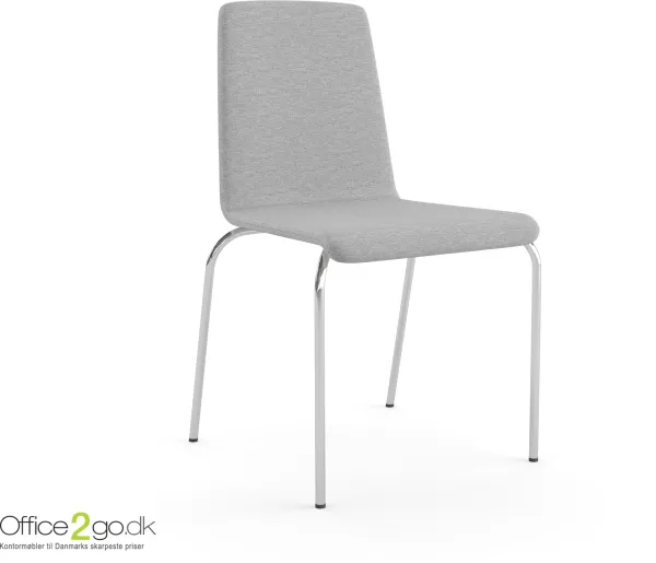 Moon stoel - chromen poten - gestoffeerd